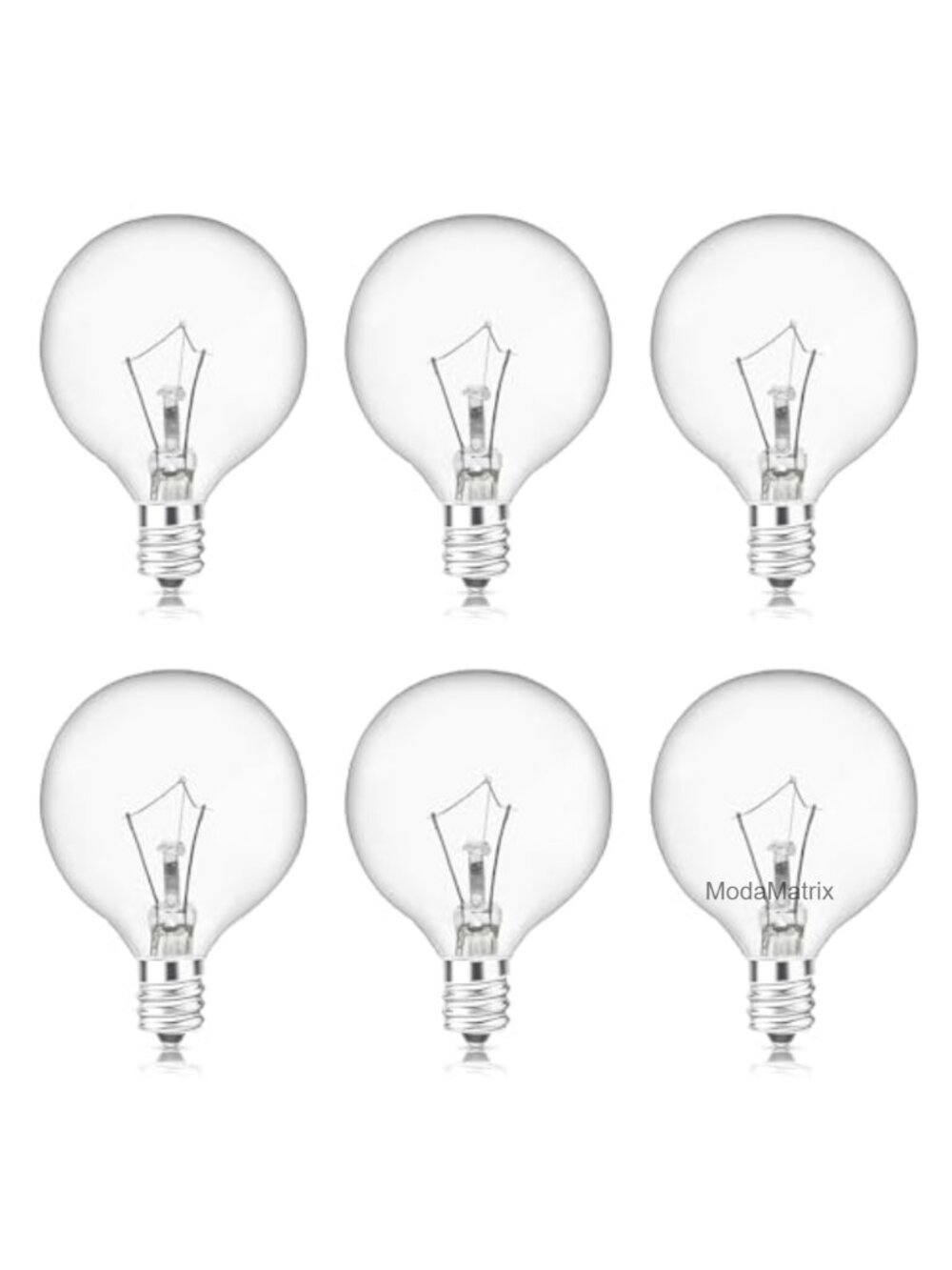 25W Wax Warmer Replacement Bulbs G16.5 Globe Dimmable 6 Pack